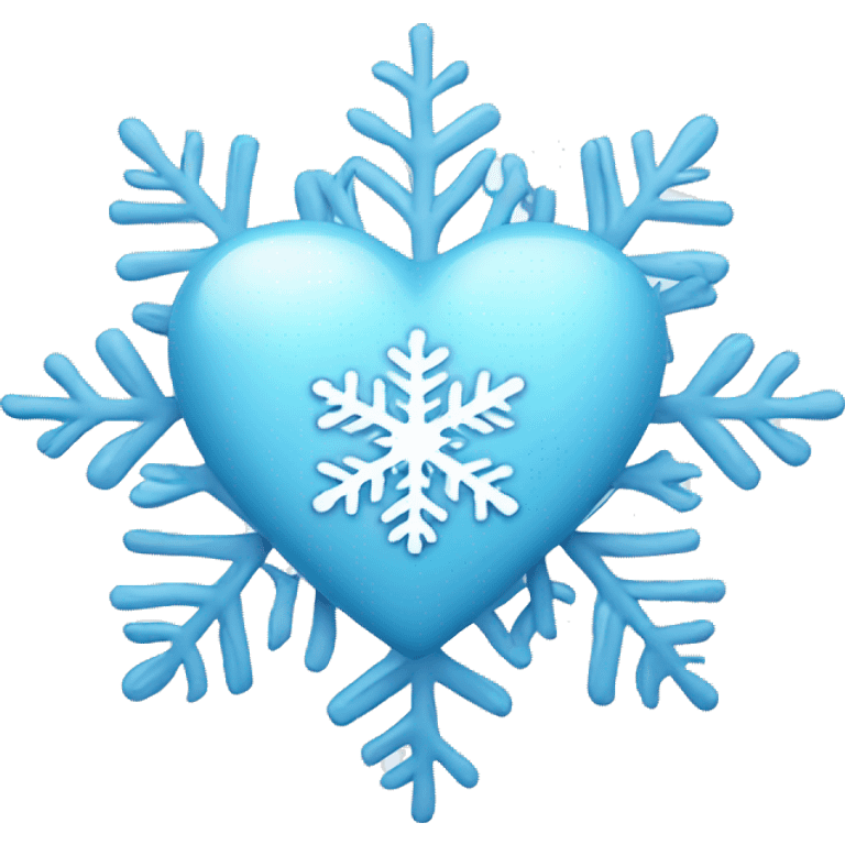 Light blue heart with snowflake emoji