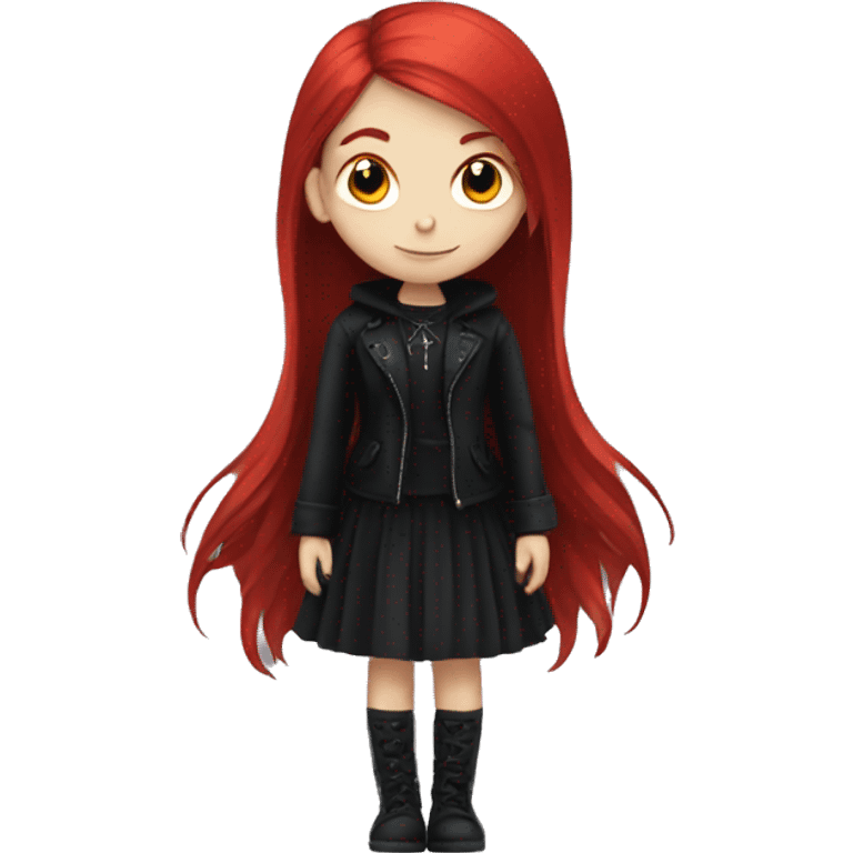 Goth girl with red hair emoji