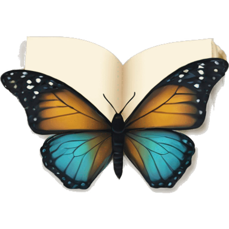 A book with a butterfly flying out of it emoji