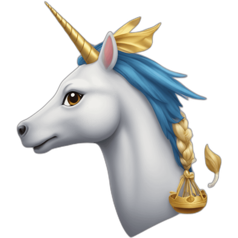 Dauphin avec une corne de licorne emoji