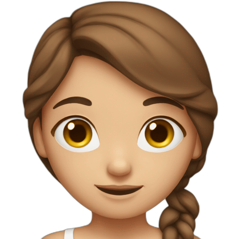 Brown hair yoga girl emoji