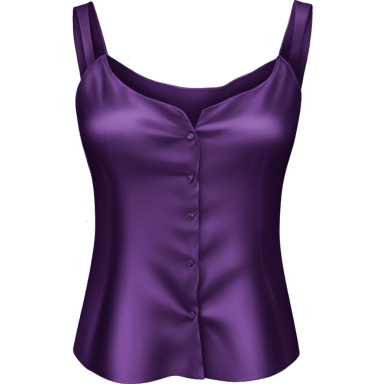 Realistic side view of a dark purple silk camisole blouse. emoji