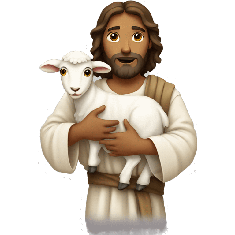 Jesus carrying a lamb emoji