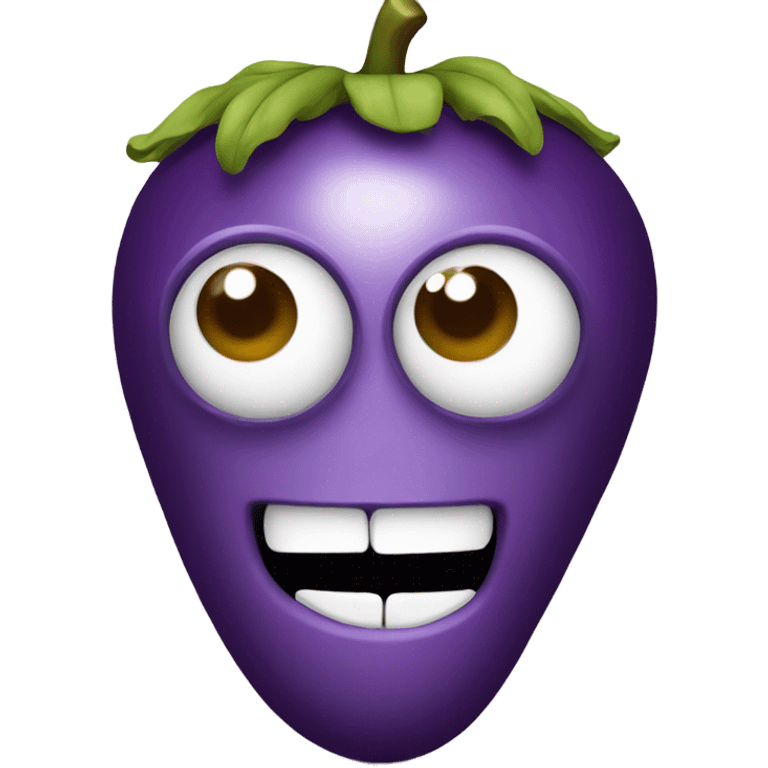 Apple iPhone emoji with two eggplants for eyes ￼ emoji