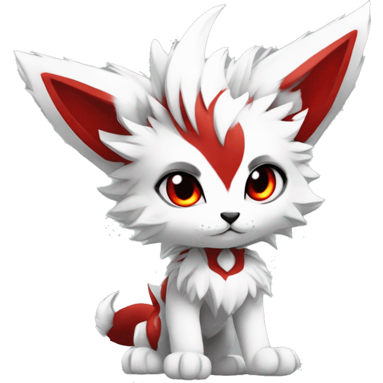 Anthro-Edgy-Cool-White-Red-Contrast-Colors-Fantasy-Fur-Sona-Chibi-Shiny-Fakémon-Hybrid full body emoji