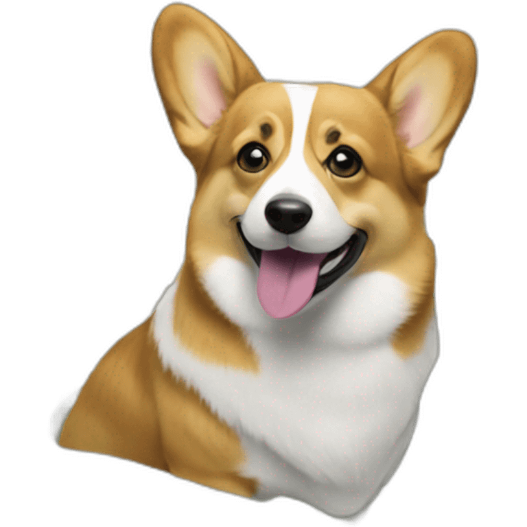 corgi in bath of dollar bills emoji