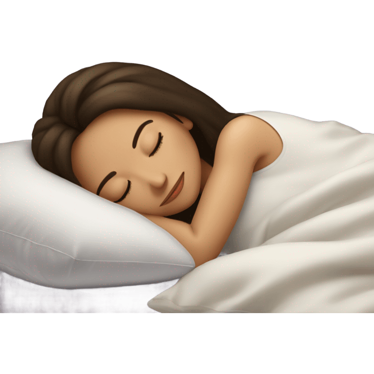 sleeping beauty brunette white girl with a silk pillow emoji