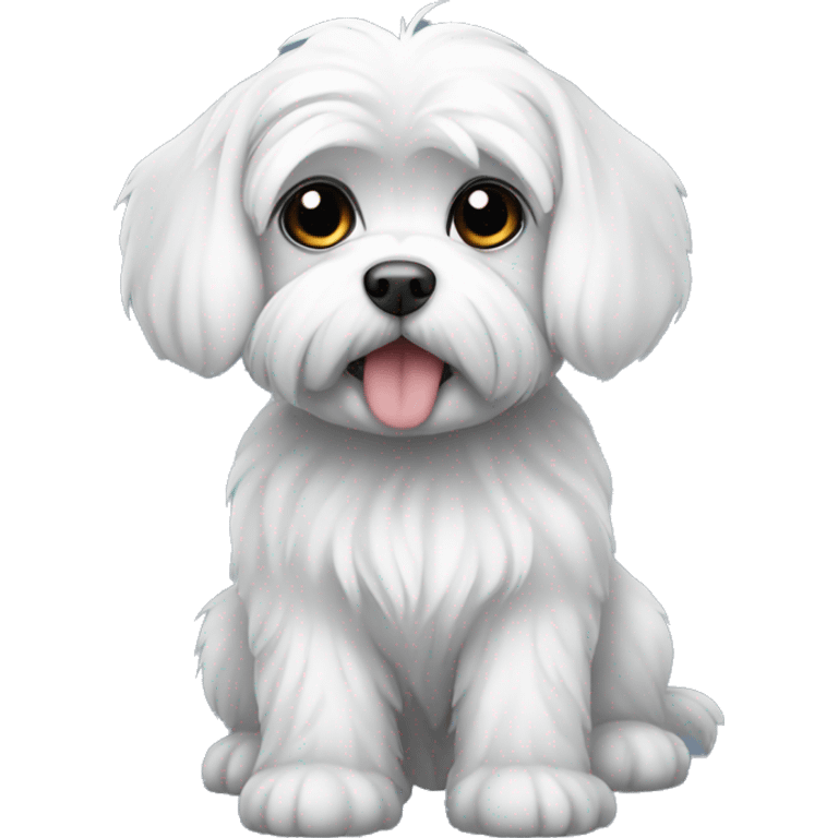 Maltese dog  black emoji