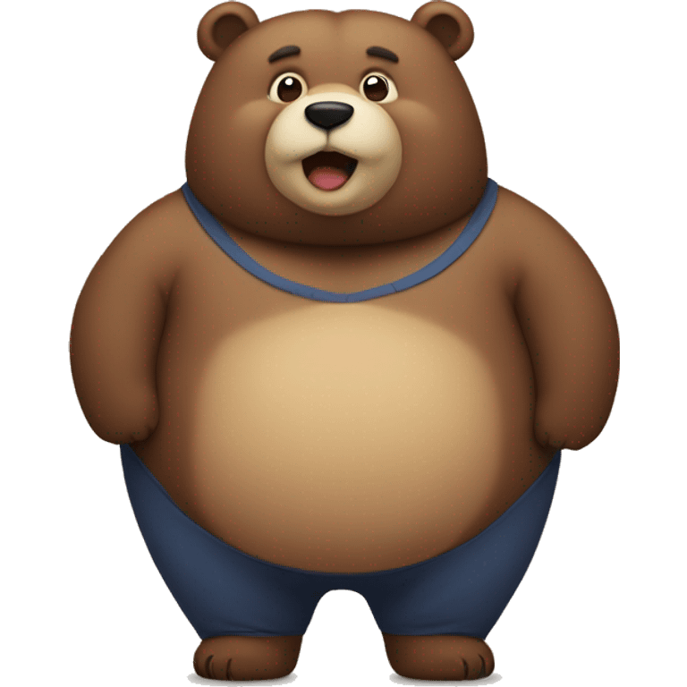 chubby bear with a belly emoji