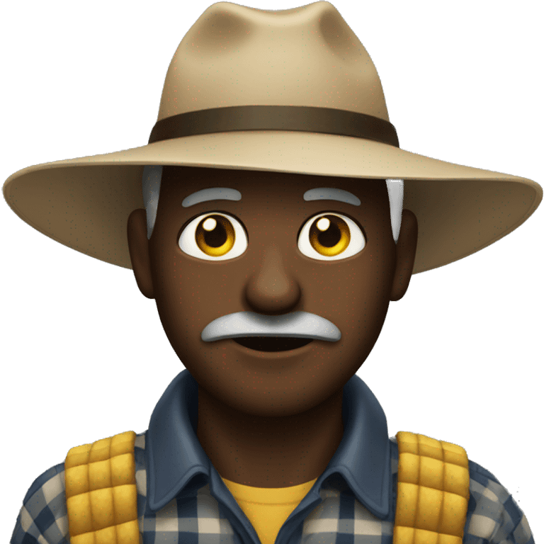 A dark farmer whose eye was bitten by a bee emoji