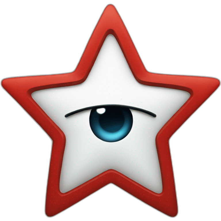 red star covering the right eye emoji