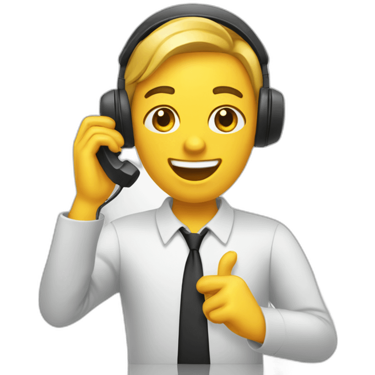 two call center agent singing on the phone emoji