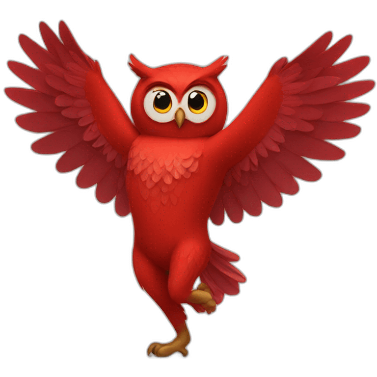 red owl dancing emoji