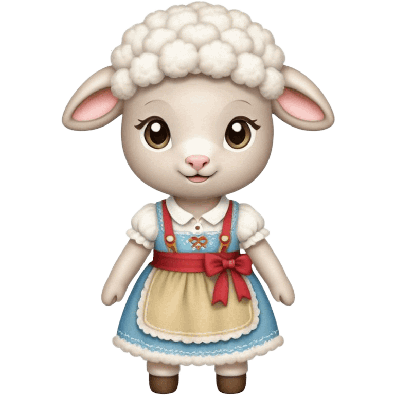 lamb as a cook and a lamb in a dirndl emoji