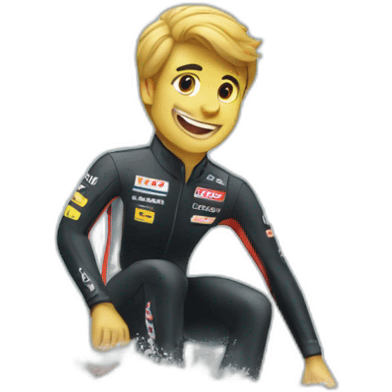 Formula 1 doing surf emoji