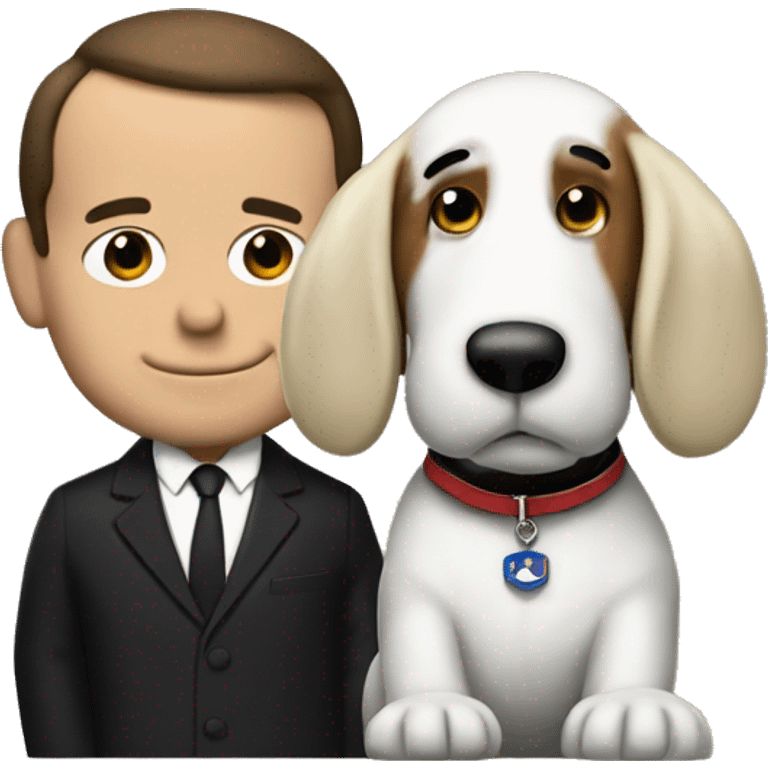 snoopy and macron emoji