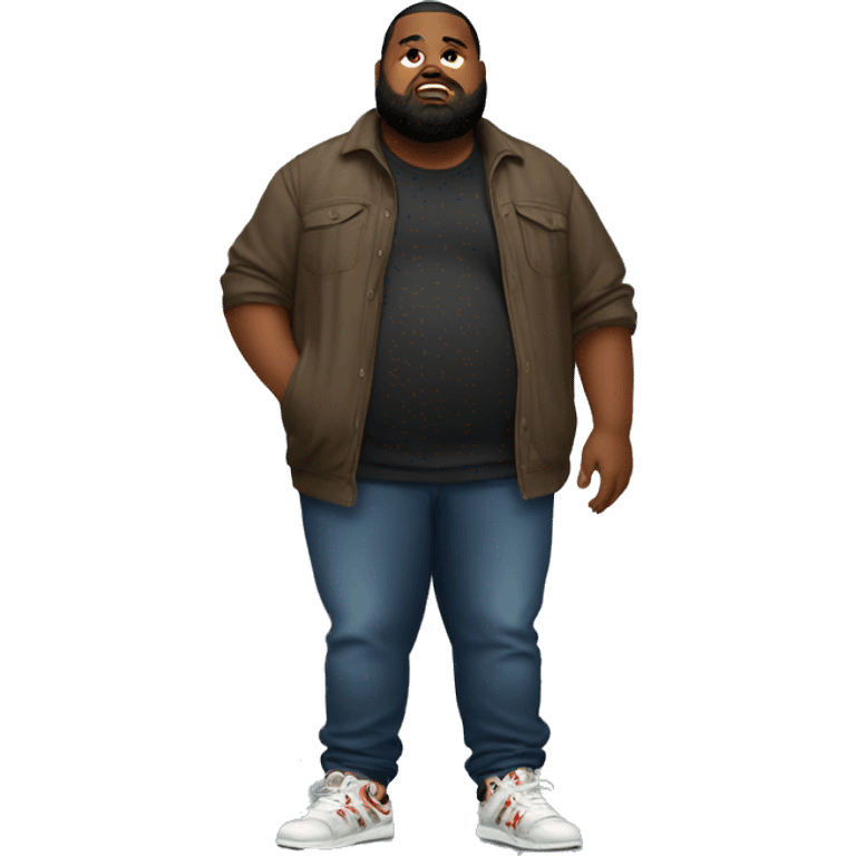 Fat guy with beard and streetwear emoji