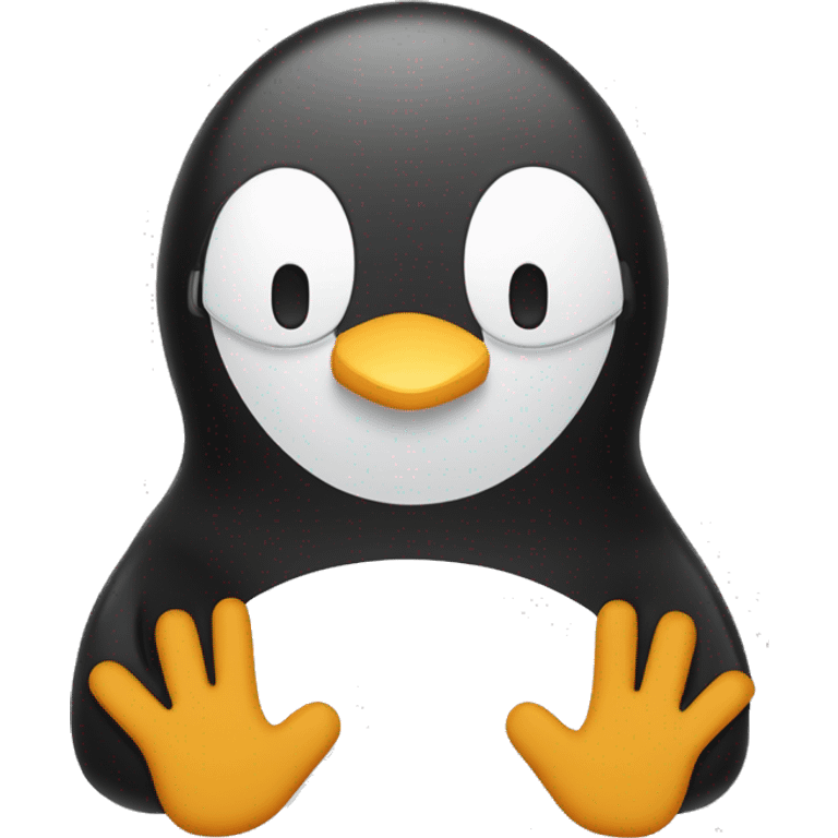 Un pingouin qui porte des gants pour faire la vaisselle emoji