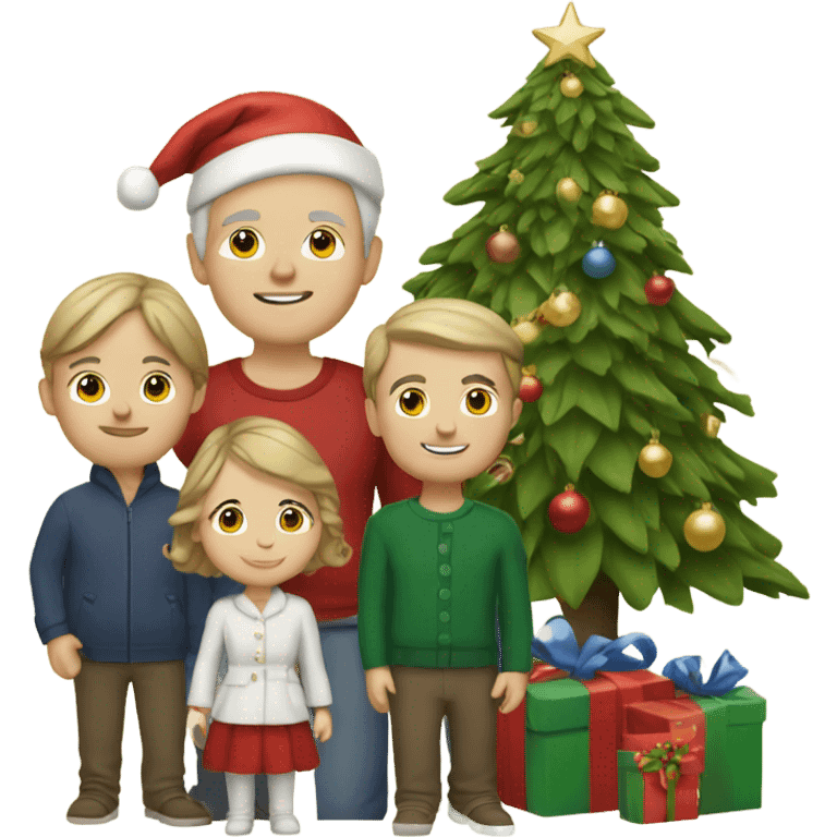 Caucasian Family at Christmas emoji