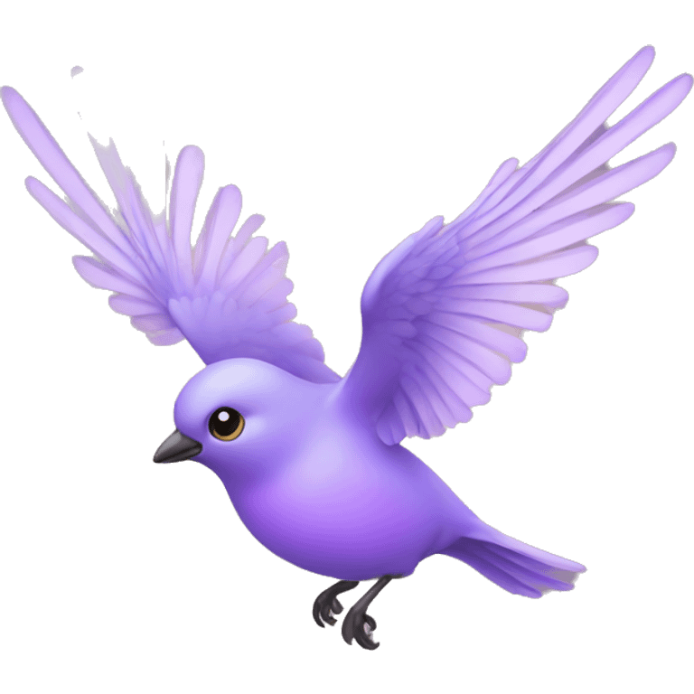 a beautiful lilac bird flying emoji