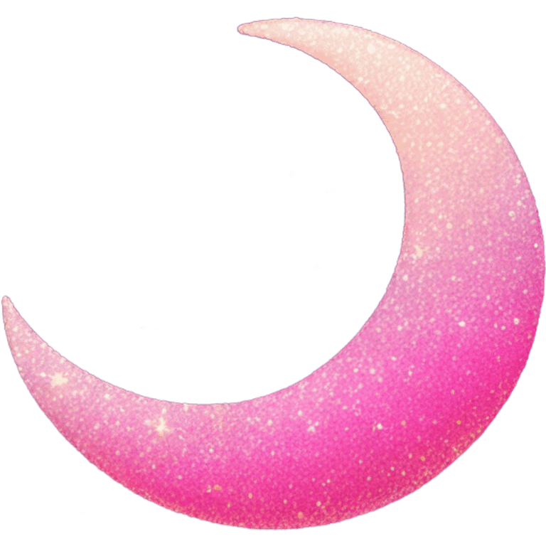 Pink ombre crescent moon with glitter  emoji