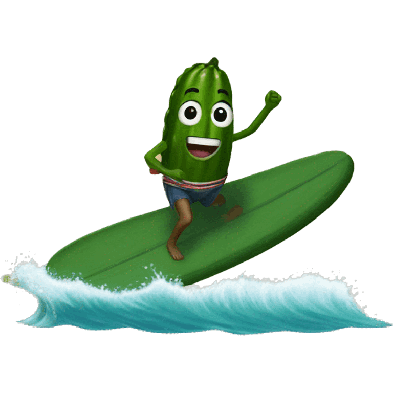 Pickle surfing emoji