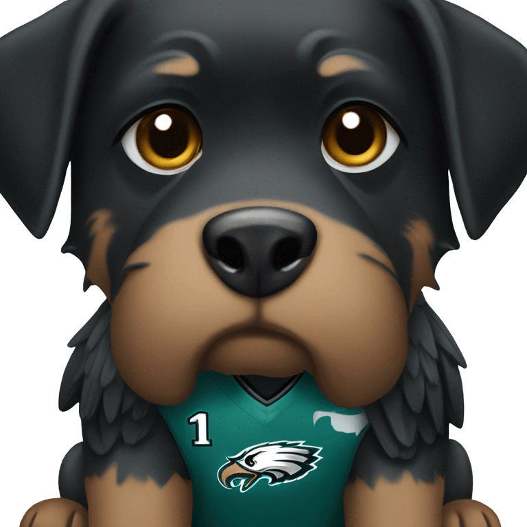 Black dog in eagles jersey emoji