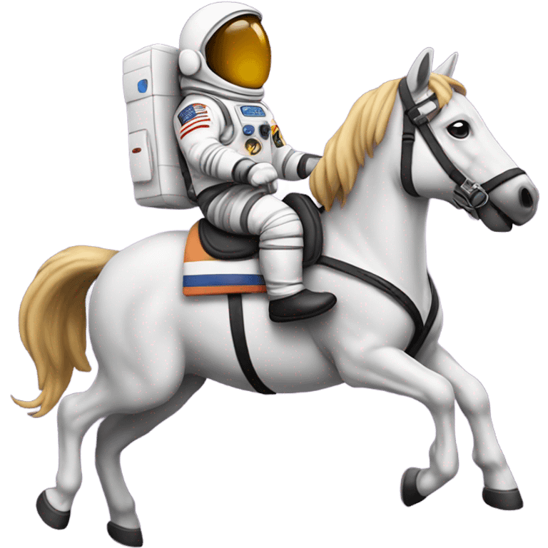 An astronaut riding a horse emoji