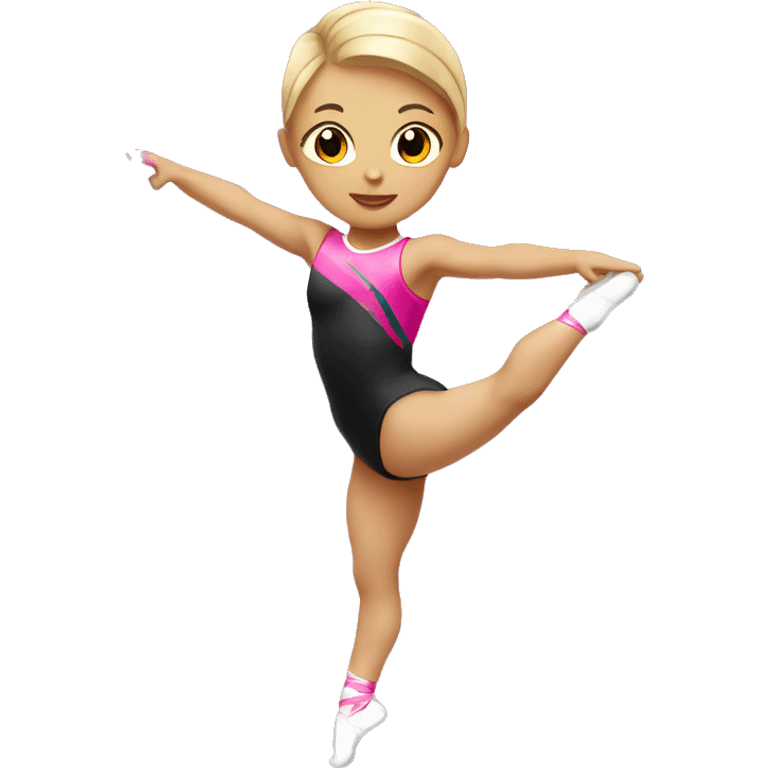 Gymnast girlwith a pink ribbon emoji