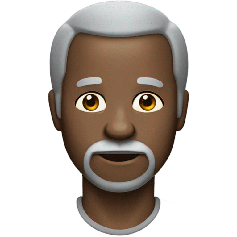 Seventy years old black man with balled head and short grey beard  emoji