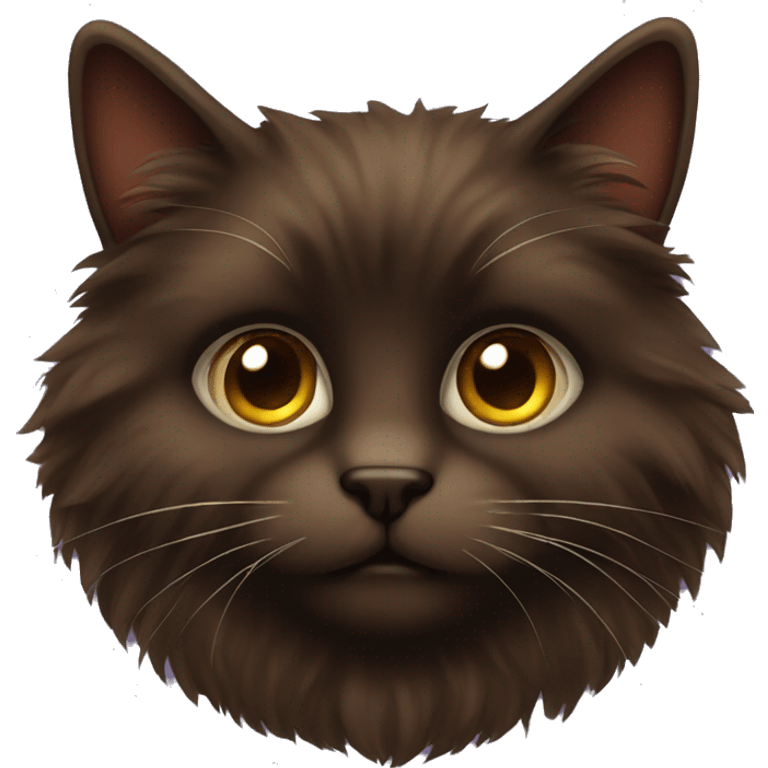 Dark brown fluffy cat emoji