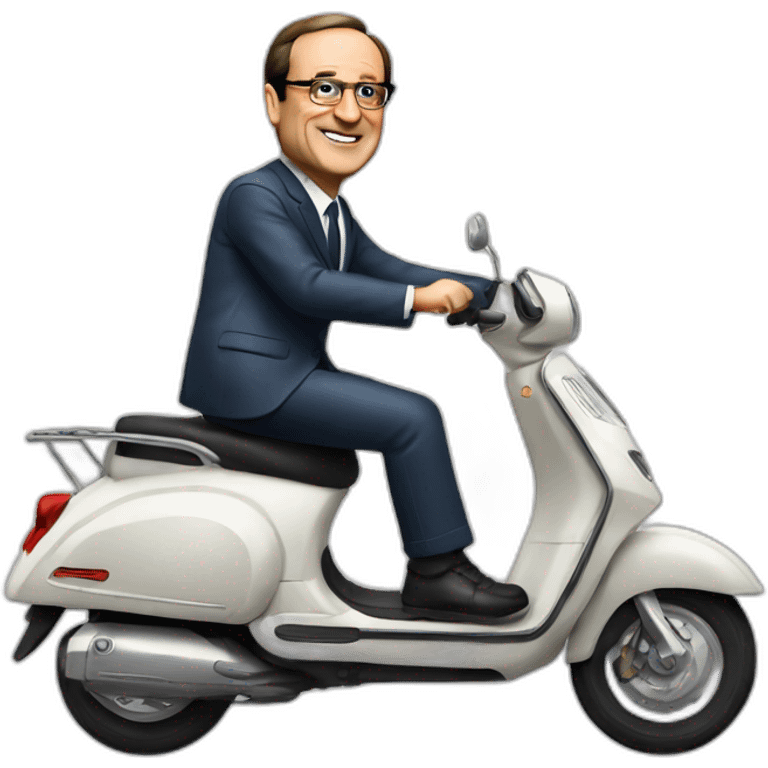 Hollande sur un scooter emoji