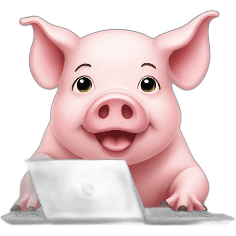 pig on computer emoji