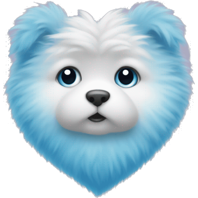 Fluffy heart bue colour  emoji