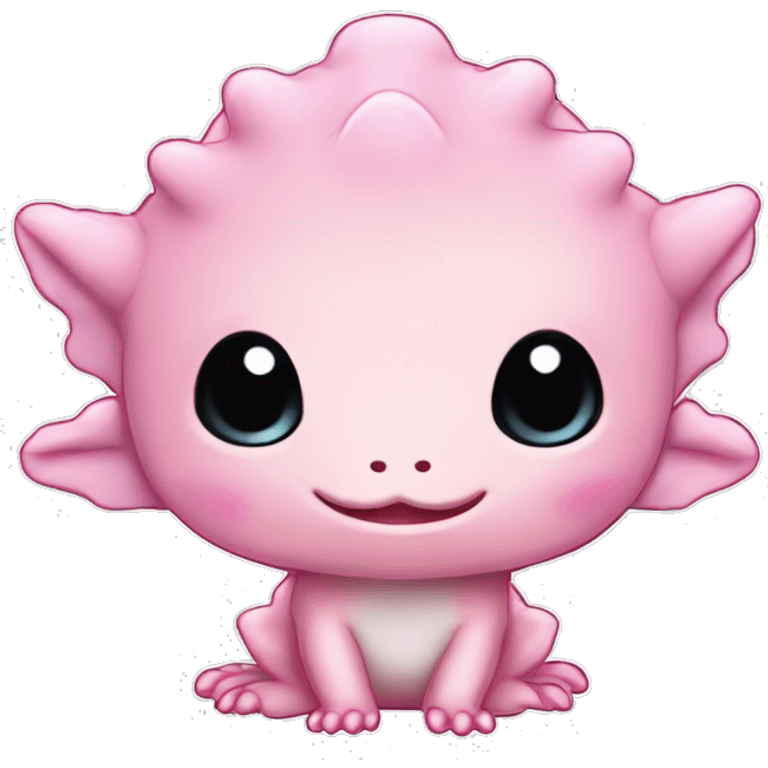 aesthetic pink cute axolotl stitch chibi high detailed emoji