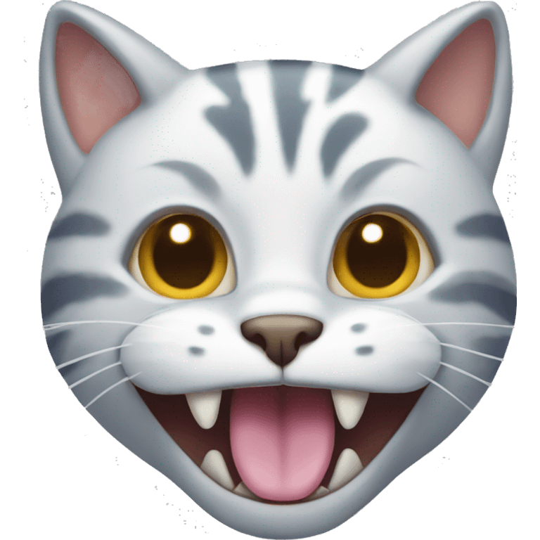 Cat with big mouth  emoji