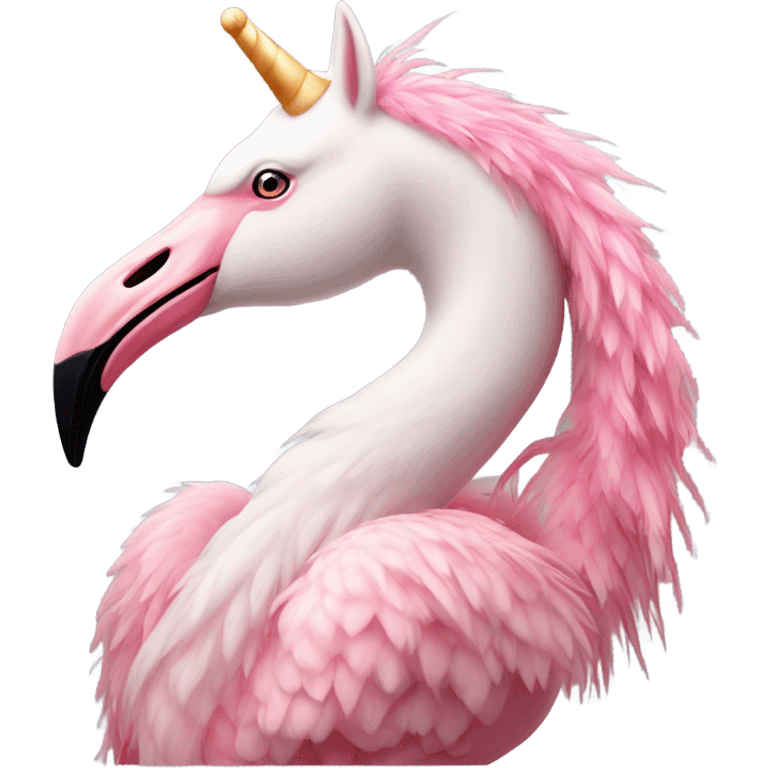 Flamingo riding a unicorn  emoji