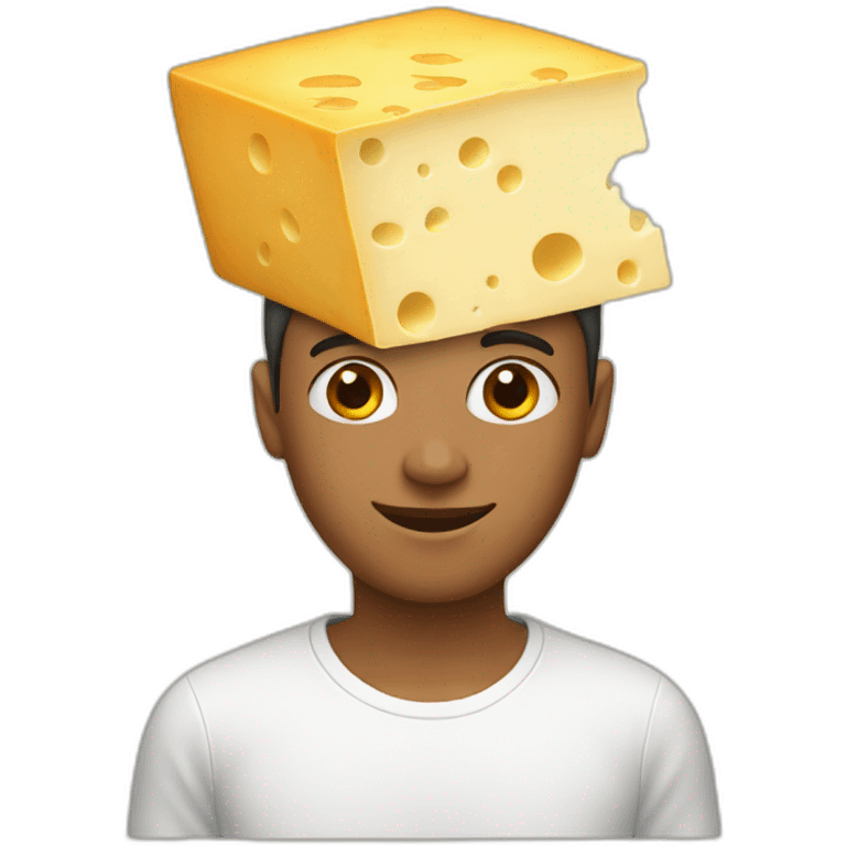 person with cheese on head emoji