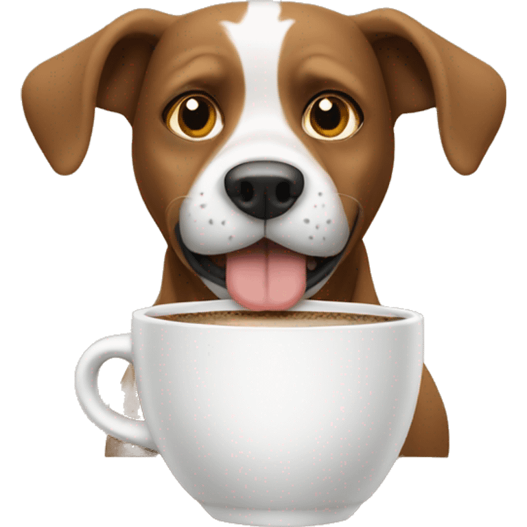 dog drinking coffee emoji