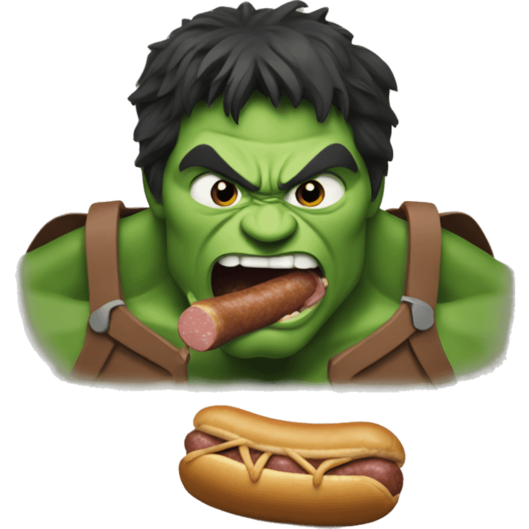 incredible hulk eating a sausage  emoji