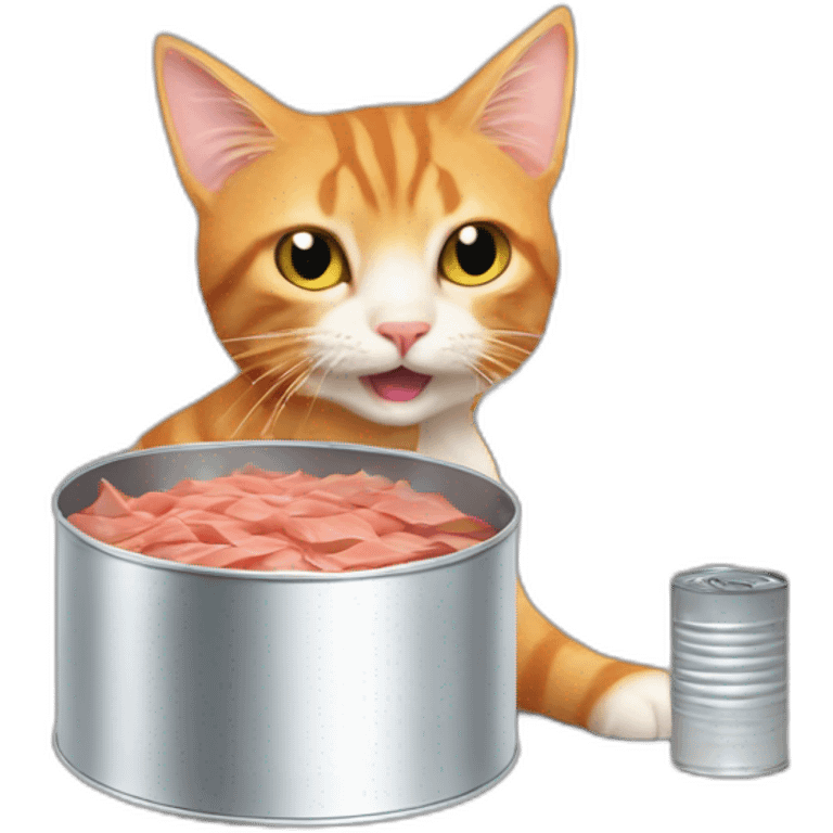 Uma Thurman kill billa ginger cat eating a tin of tuna emoji