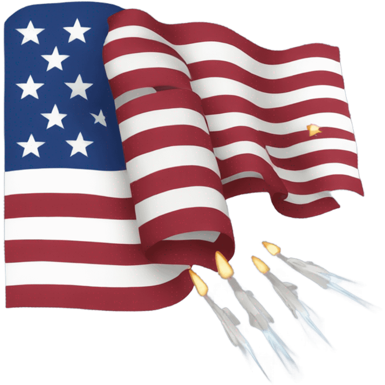 American flag with shooting stars emoji