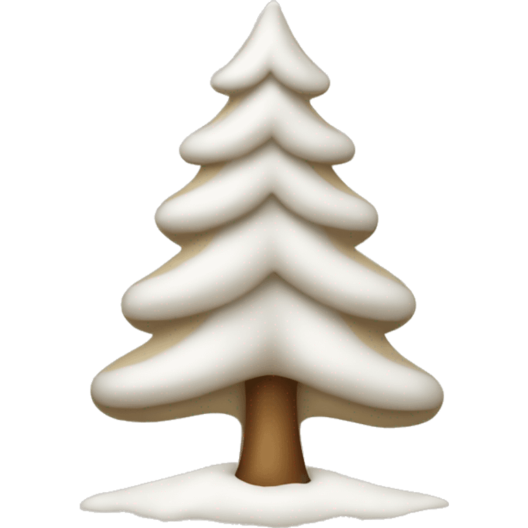 Beige christmas tree with snow emoji