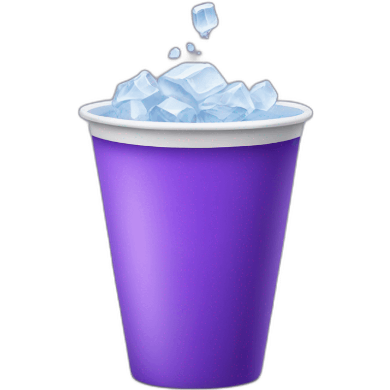 Cup with purple lean in it and ice emoji