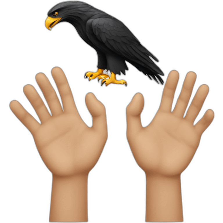 Two hands making an albanian eagle sign emoji