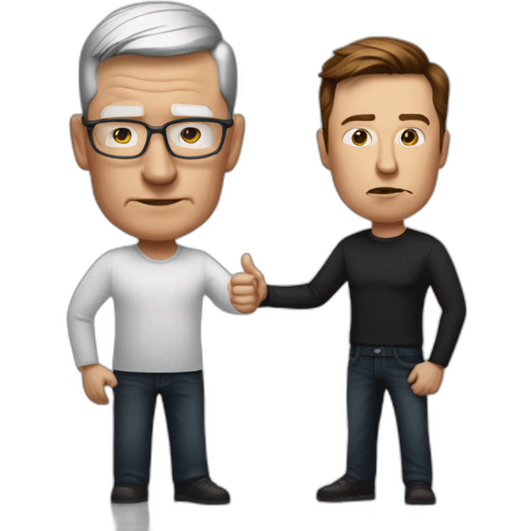 Thumbs down from Tim Cook and Elon Musk emoji