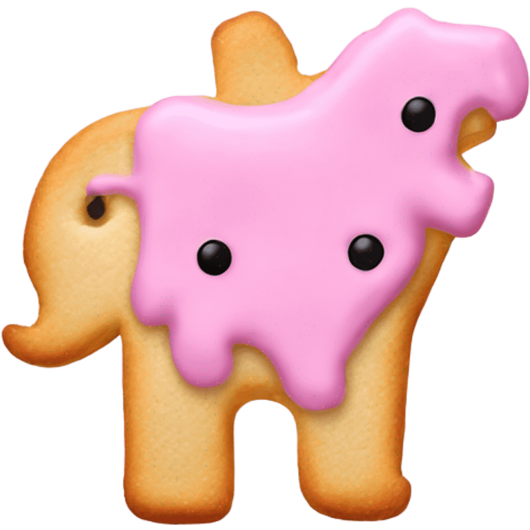 Pink frosted animal cracker emoji