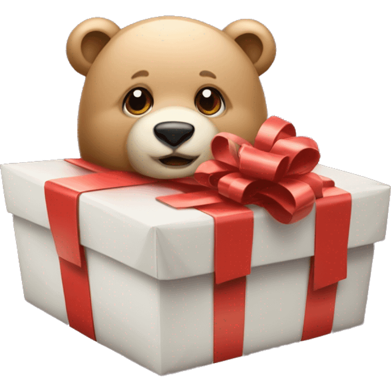 Un oso dando un regalo emoji