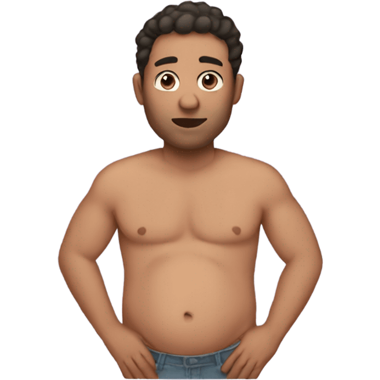 Pregnant man with no shirt emoji