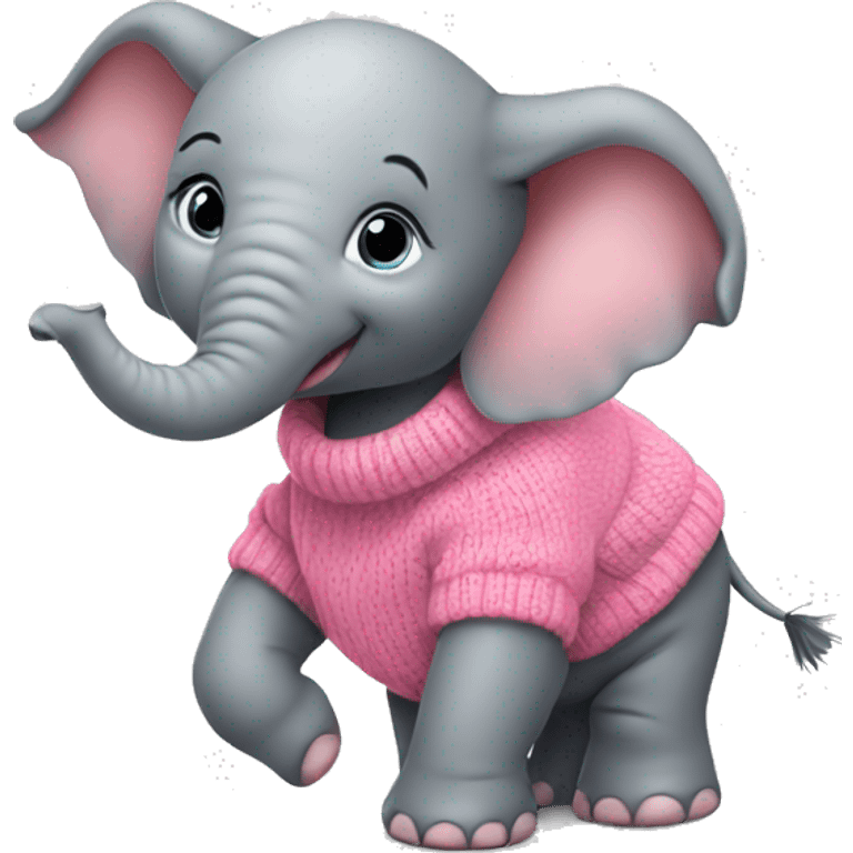 Baby elephant wearing pink sweater emoji